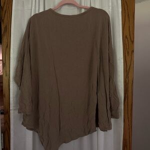 Women's taupe Asymmetrical sweater Top